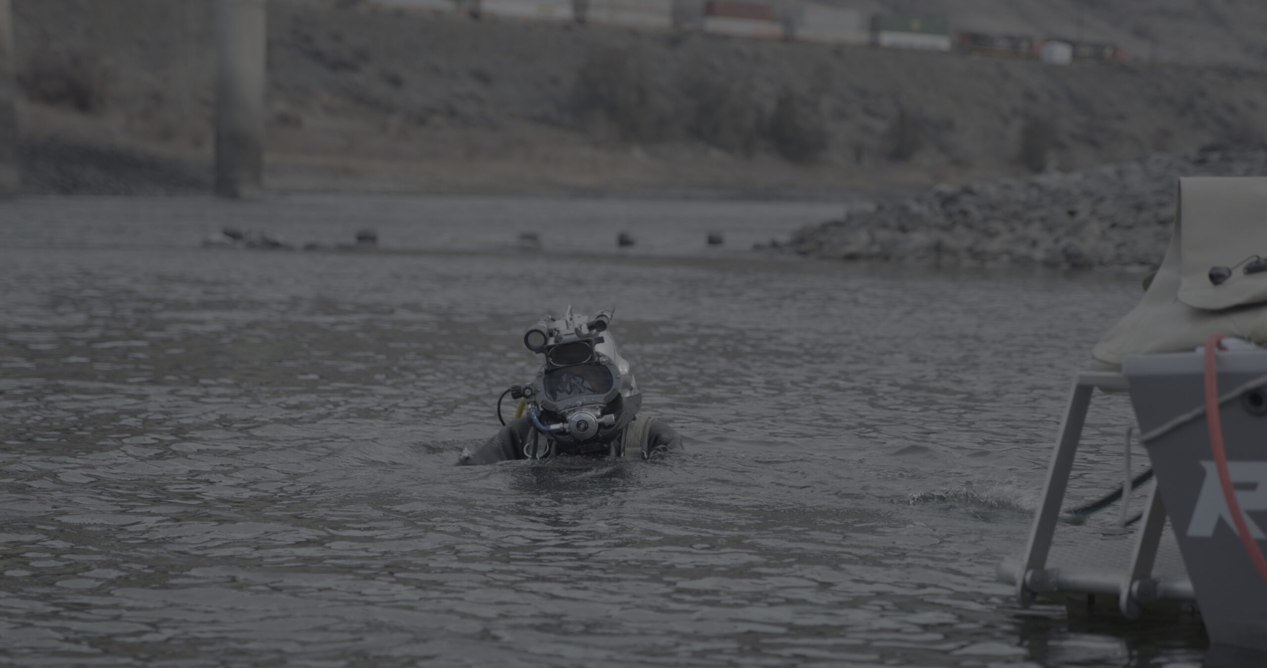 Commercial diver supporting Marine Salvage rigging and recovery