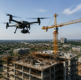 UAS photogrammetry over an active construction site