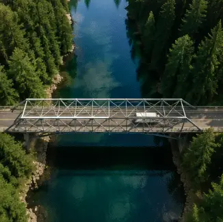 Aerial corridor mapping of a bridge and river crossing