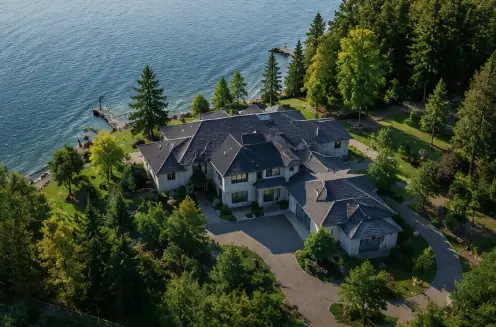 Aerial mapping view of a developed waterfront site