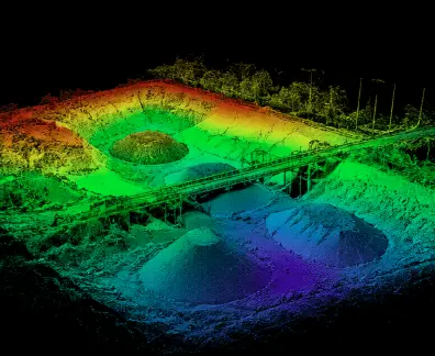 UAS LiDAR Services producing a colourized terrain point cloud in British Columbia