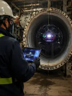 Remote visual inspection of access-restricted industrial infrastructure