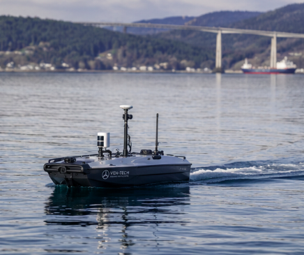 Ven-Tech unmanned surface vessel used for geophysical surveying