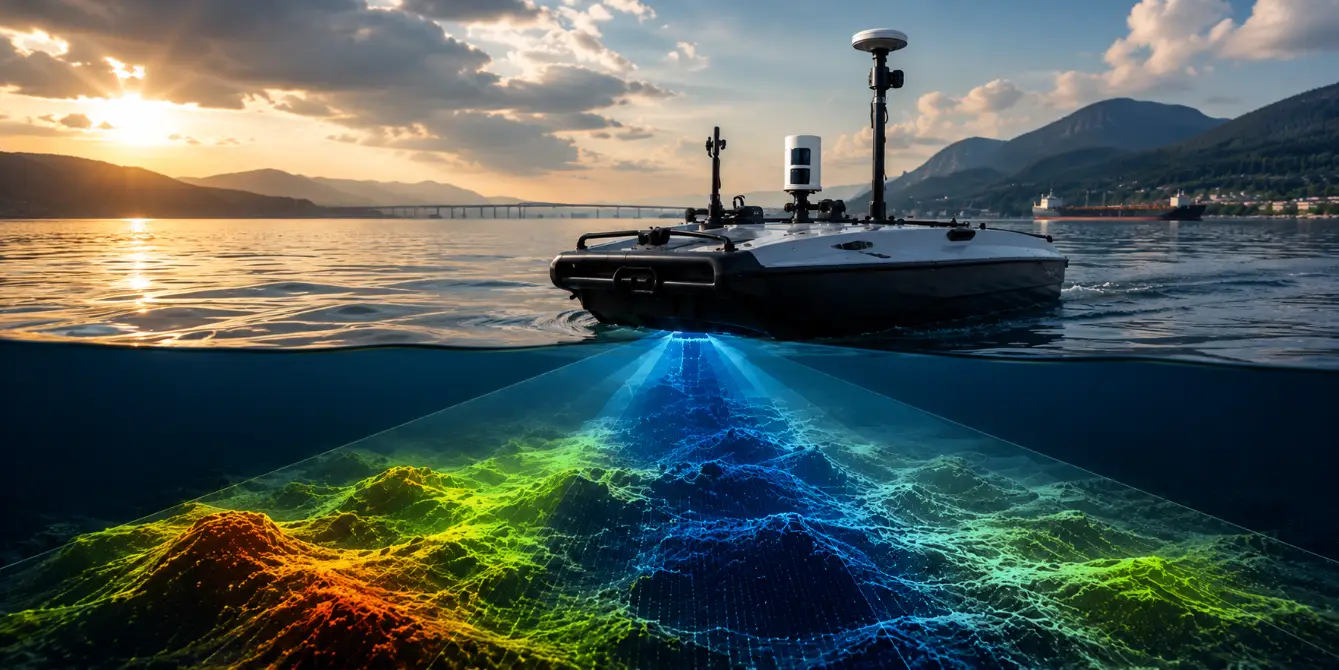 Marine Salvage sonar mapping used to locate a submerged target