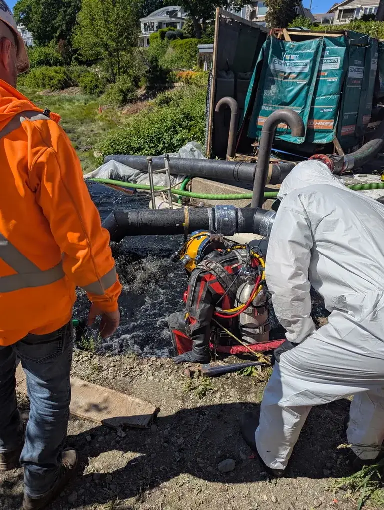 Contaminated Diving Services in an industrial lagoon