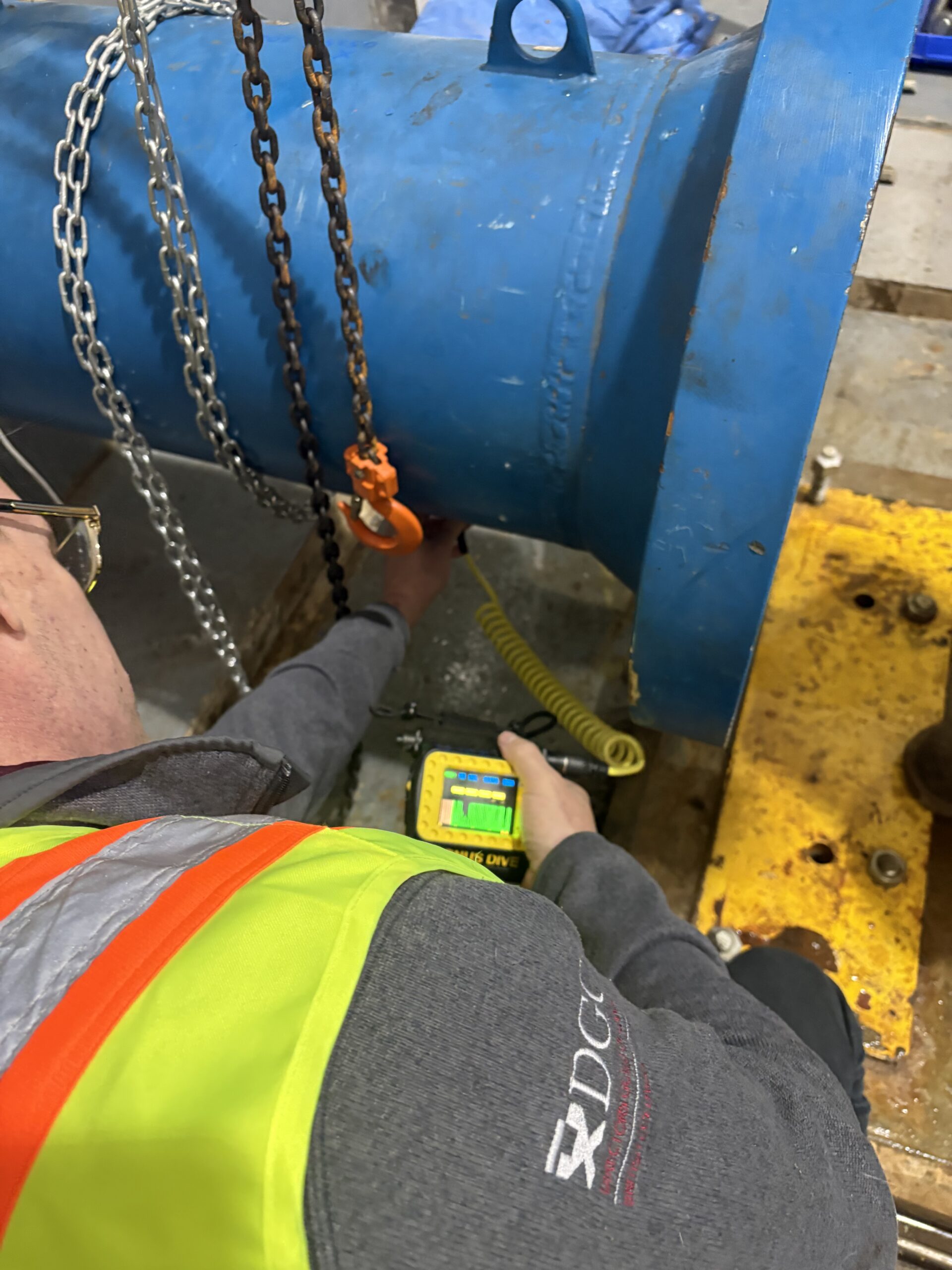 Field ultrasonic thickness testing on hydroelectric pressure piping