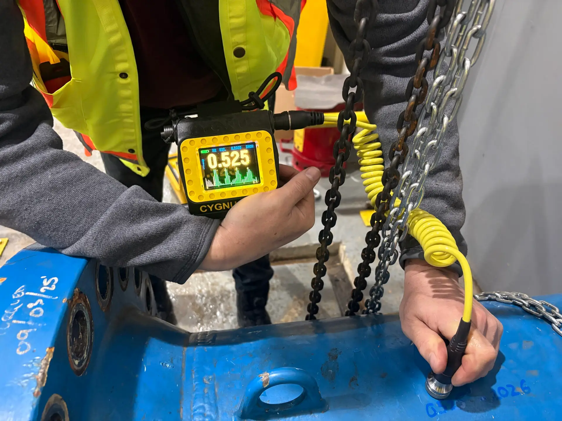 Penstock Inspection Services ultrasonic thickness measurement on steel pressure pipe