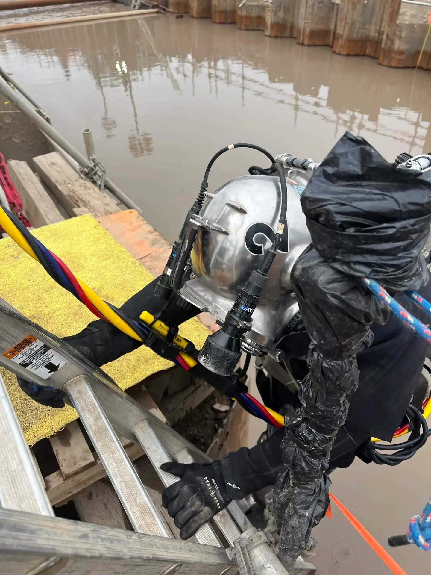 Confined Space Operations diver prepared for maintenance and repair work