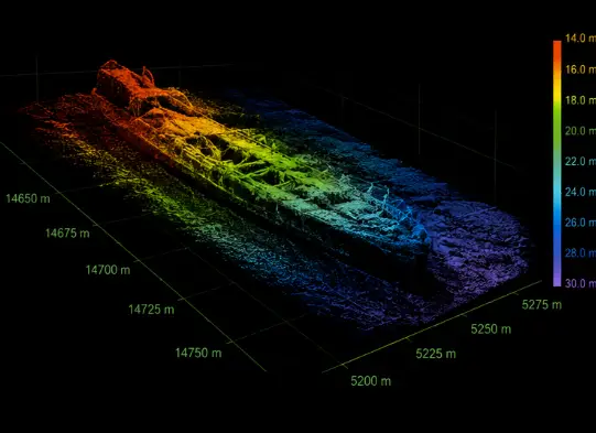 3D underwater point cloud model supporting Geophysical Survey Services