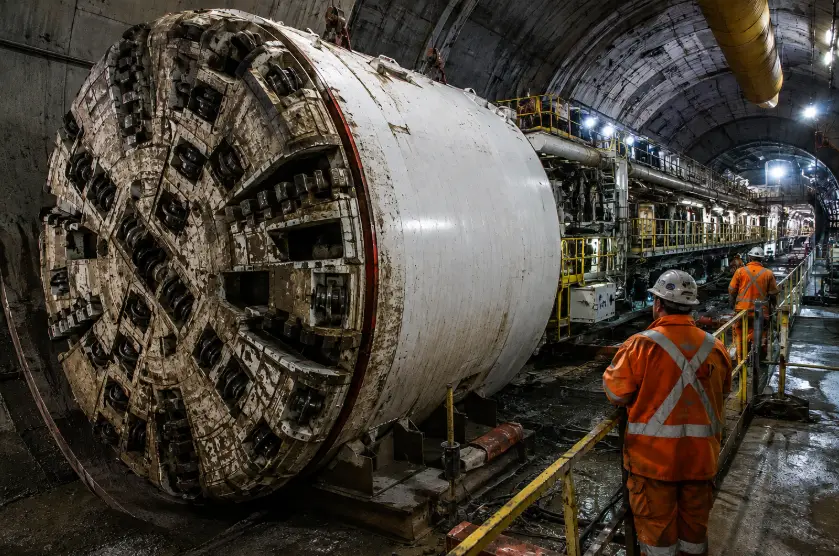 Hyperbaric Tunneling Support coordination around a tunnel boring machine