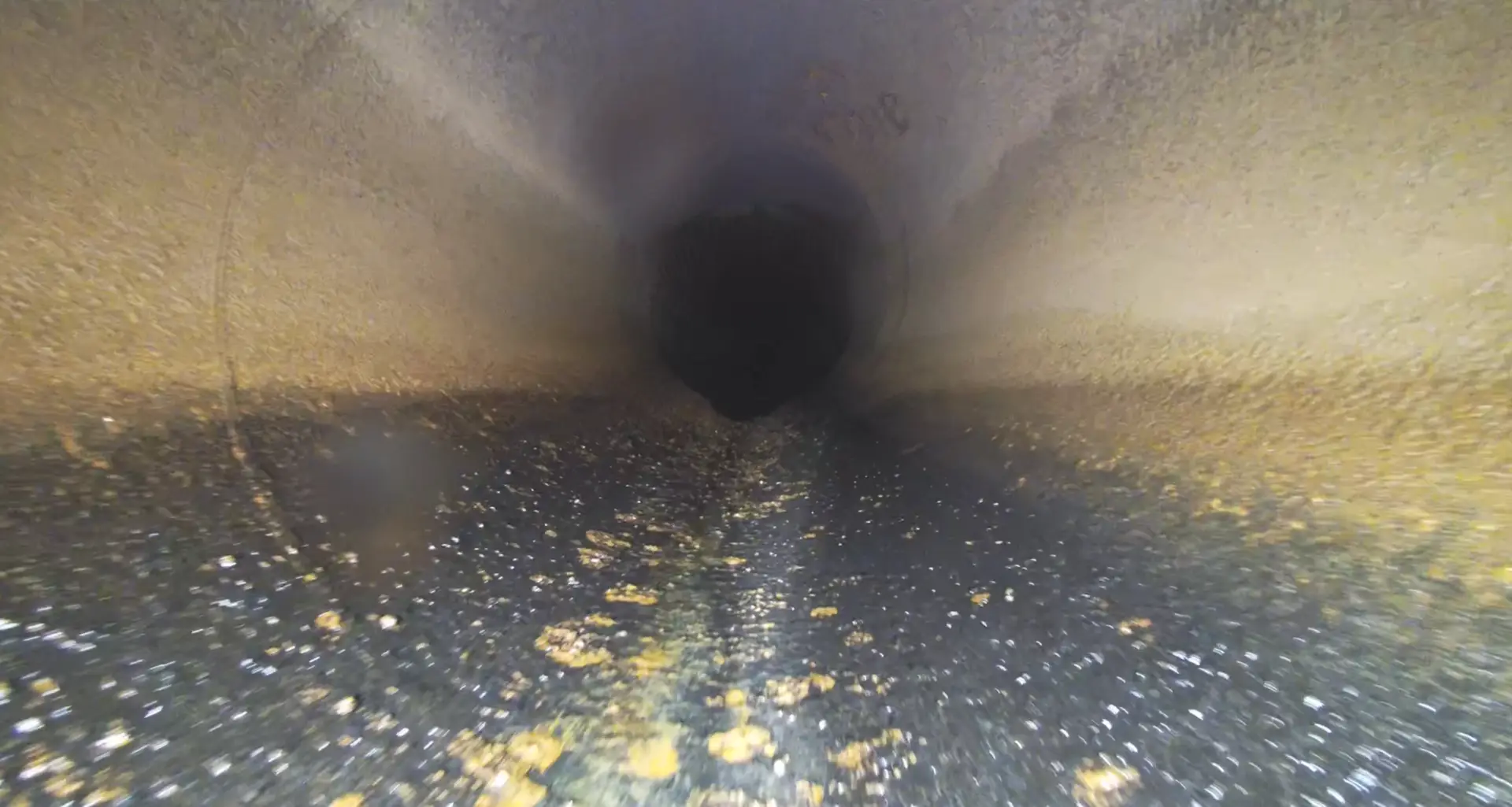 Internal penstock route showing water, deposits and lining condition